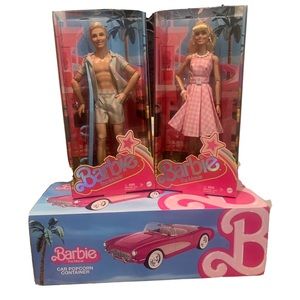 Barbie The Movie Barbie, Ken and Corvette Bundle AMC popcorn holder Corvette